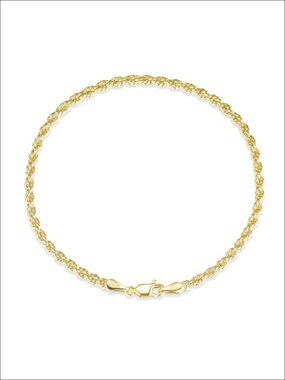 14K Gold Filled Twisted Rope Chain Bracelet 3.0mm Link
